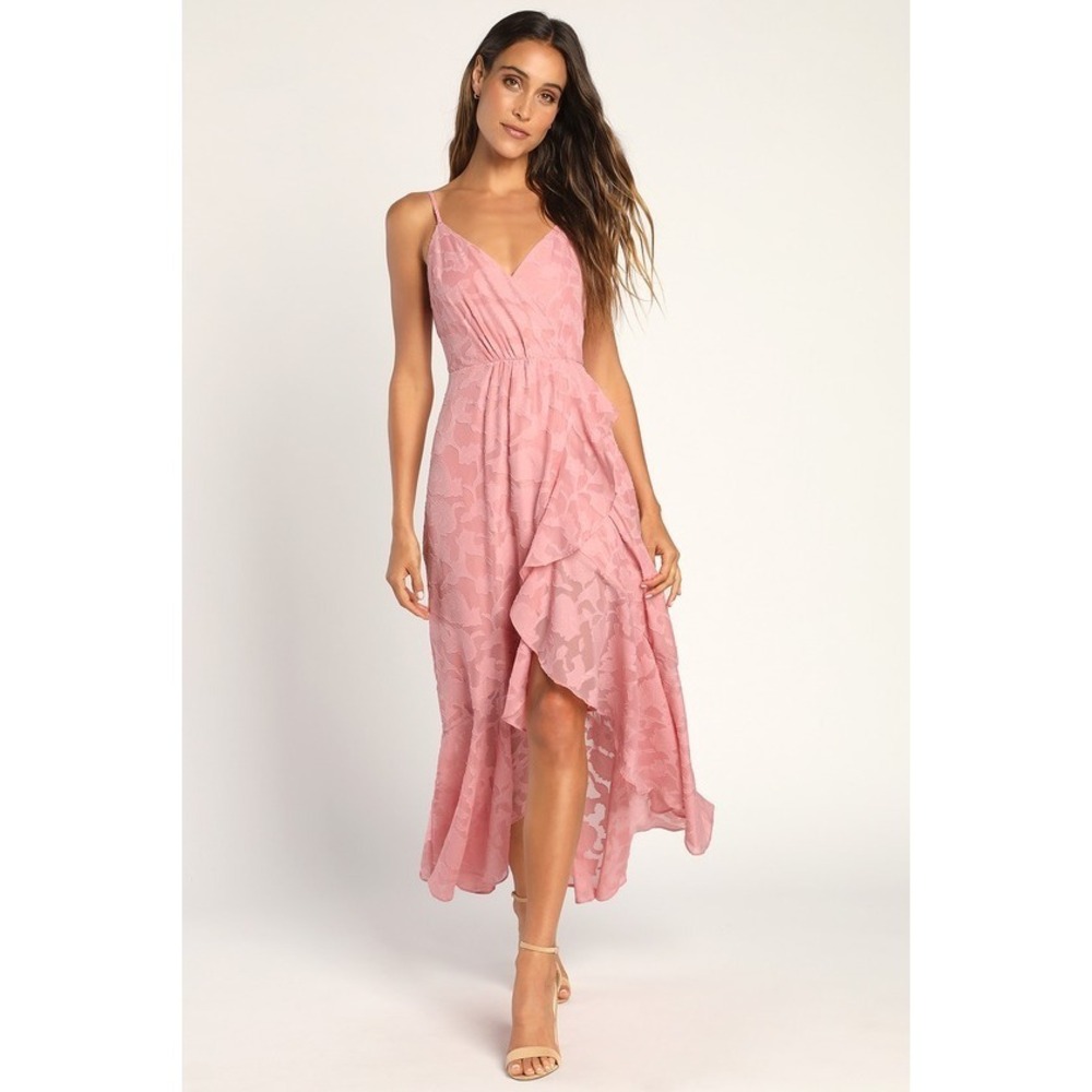 Lulus Near Your Heart Pink Burnout Floral High-low Dress - Size XL